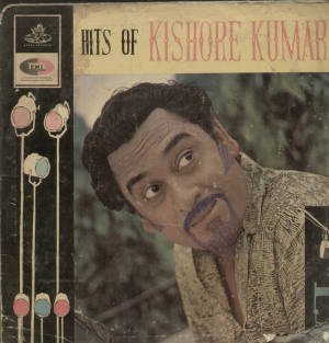 復古寶萊塢音樂專輯封面，附有歌手Kishore Kumar的肖像。