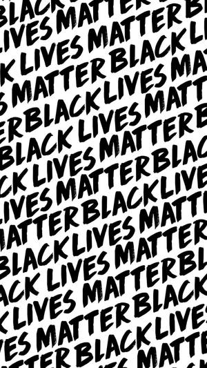 白色背景上重複的黑色文字「BLACK LIVES MATTER」 — 黑色動態圖 壁紙