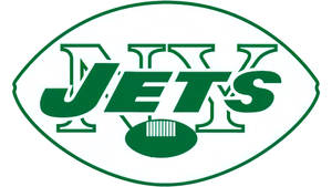NFL 美式足球隊紐約噴射機的綠色標誌（白底）。