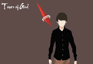 來自《Tower of God》的動漫角色以極簡風格手持紅色劍。