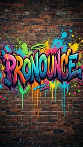磚牆上以彩虹色寫成的粗體塗鴉單詞 pronounce