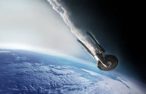 受損的太空船穿過地球大氣層時燃燒。 — 死亡空間 壁紙