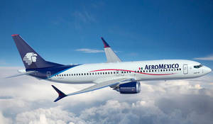 Aeromexico 飛機在晴朗藍天的雲層上方飛行 — 飛機 壁紙