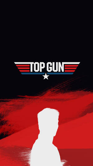 白色機師剪影正面朝前，上方有 Top Gun 標誌，紅黑背景。
