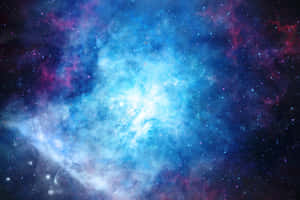 在深空中閃耀著星星的充滿活力的藍色和洋紅色星雲。 — 美學 壁紙