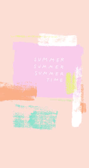 粉彩筆觸背景上的白色Summer time文字。