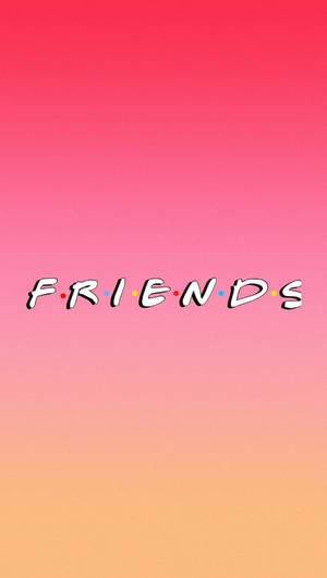 Friends 電視節目標誌在粉紅到橙色漸變背景上。