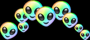 復古蒸汽波90s 80s彩虹外星人皇冠外星人 - 外星人表情符號皇冠PNG，透明PNG — 外星人 壁紙