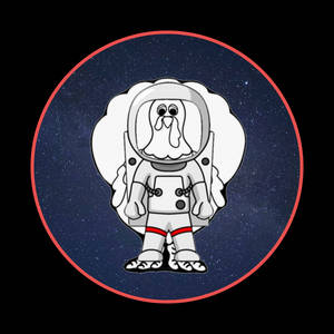 一隻卡通雞太空人在太空中漂浮，背景有星星。 — 太空 壁紙