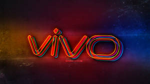 在星空宇宙背景上帶有霓虹彩虹輪廓的 Vivo 品牌標誌。