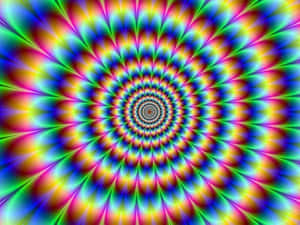 充滿活力的彩虹螺旋創造出催眠般的視錯覺。 — 幻覺 壁紙