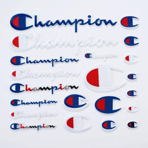 不同尺寸和風格的Champion品牌布章和標誌收藏。