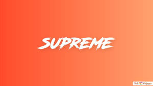 橙色漸變背景上的白色粗筆觸字體 Supreme 標誌。 — 橙色動態圖 壁紙