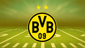 BVB 09 足球會標誌在綠色球場上，上方有兩顆星。