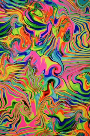 充滿活力的旋轉抽象圖案，帶有霓虹色彩