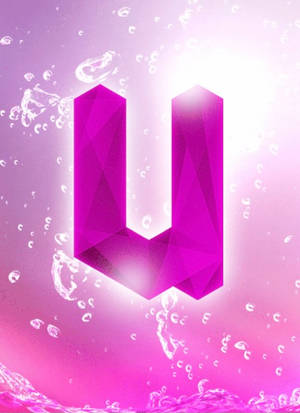 水中發光的洋紅色字母U，帶有氣泡 — Oppo Pad 5 霧面螢幕 壁紙
