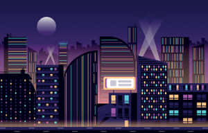 夜城背景 — 月色夜空 壁紙