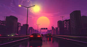 霓虹城市背景 — 夜景城市 壁紙