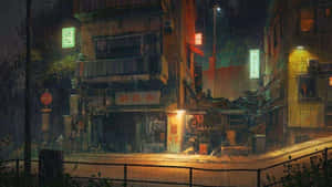 Lo Fi 背景 — 夜景城市 壁紙