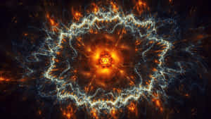 熾熱的宇宙爆炸，帶有電光藍色觸鬚在太空中向外輻射。 — 天空景觀 壁紙