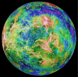 水星表面的顏色編碼地圖，顯示地質特徵和隕石坑。 — 月光 壁紙