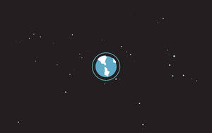 一個藍白地球儀圖示居中在黑暗的星空背景上。 — 地球 壁紙