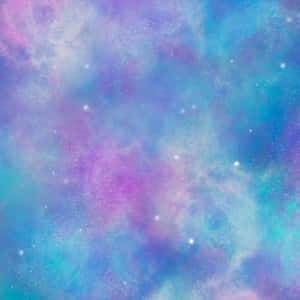 深空中帶有星星的粉彩色星雲