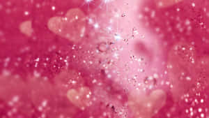粉紅閃亮背景，帶有柔和心形和閃爍星爆。 — 粉紅 壁紙