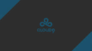 深灰色背景上帶有藍綠色對角線條紋的Cloud9標誌