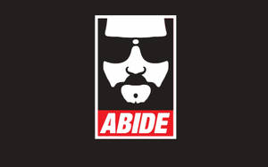 風格化的公牛頭圖形，紅色橫幅上寫著 ABIDE。 — 電影 壁紙