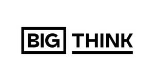 白色背景上黑色文字的Big Think標誌，帶有正方形和底線設計。