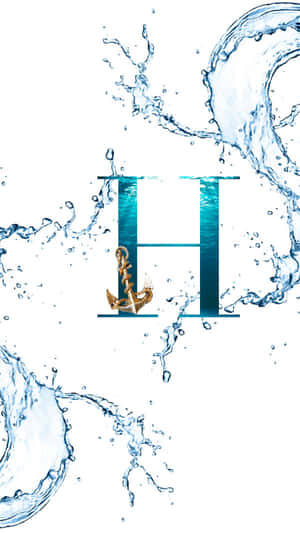 帶有錨和水花的字母H