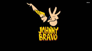 Johnny Bravo卡通標誌，黃色頭髮和太陽眼鏡，做出和平手勢。 — 火影忍者海報 壁紙
