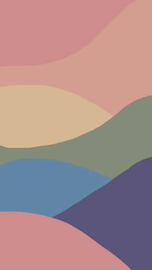 抽象牆紙，有流動嘅粉彩顏色波浪，包括粉紅、米色、綠色、藍色同紫色。 — 條紋 壁紙