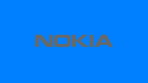 藍色背景上的灰色 Nokia 標誌 — Nokia 壁紙