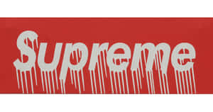 紅色背景，帶有白色滴落的 Supreme 標誌。 — 滴落效果 壁紙