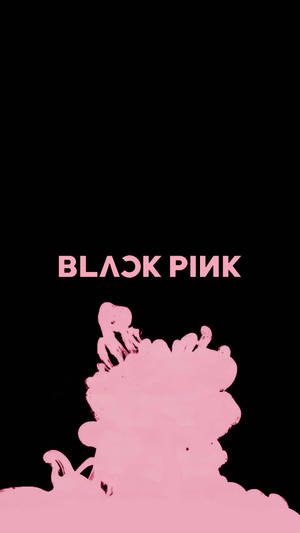 粉紅色墨水飛濺藝術，黑色背景上帶有 BLACK PINK 文字 — 型格黑色 壁紙