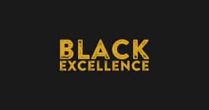 黑色背景上大膽的金色紋理文字寫著 Black Excellence。