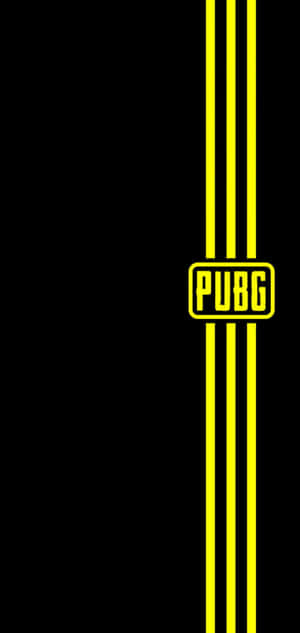 黑色背景上帶有黃色條紋的PUBG標誌 — Nokia C210 壁紙