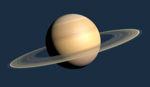 土星及其光環在深藍色背景的太空中的景象。