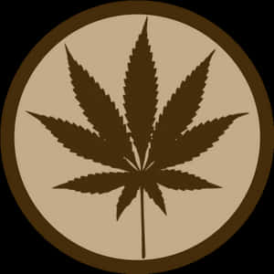 大麻葉圖標棕色背景