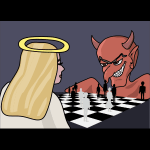 天使與魔鬼在棋盤上進行策略對決