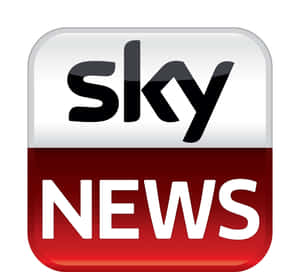 Sky News 應用程式標誌，白色背景上有黑色 sky 文字，紅色背景上有白色 news 文字。