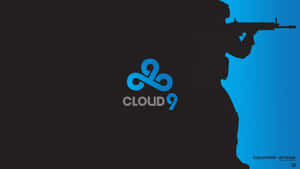 Cloud9 電子競技標誌，士兵剪影手持步槍，背景為漸變藍色。