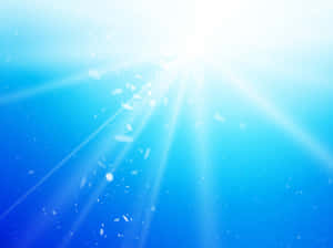 陽光穿過藍天，漂浮粒子閃爍 — 藍天 壁紙