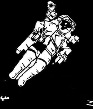 太空中的宇航員漂浮於無垠宇宙