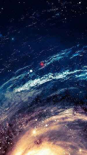 一個充滿星星和宇宙塵埃的鮮豔螺旋星系，位於深空之中。 — 外太空 壁紙