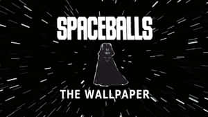 黑白惡搞桌布，卡通達斯維達和「Spaceballs」文字。
