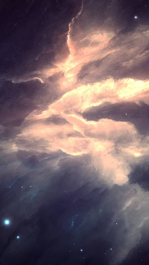 太空中發光的雲彩和散落的星星組成的鮮豔宇宙星雲。 — 星星 壁紙