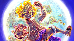 擁有火紅頭髮和發光眼睛的動漫角色，擺出強而有力的姿勢。